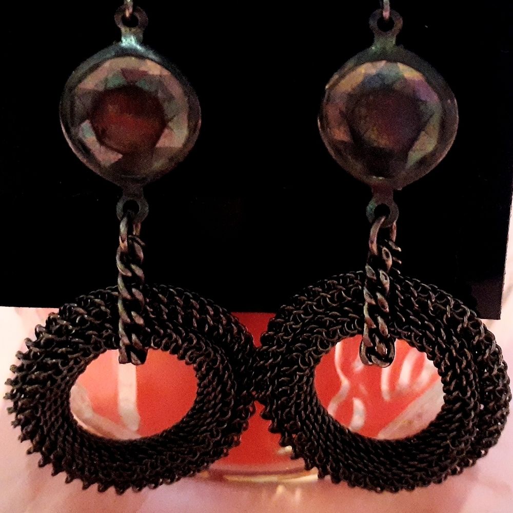 New Black Dangle Round Earrings